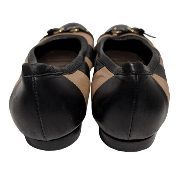 AGL Stripe Ballet Flat Shoes Womens Size 8 Attilio Giusti Leombruni Horsebit Cap - Picture 7 of 7